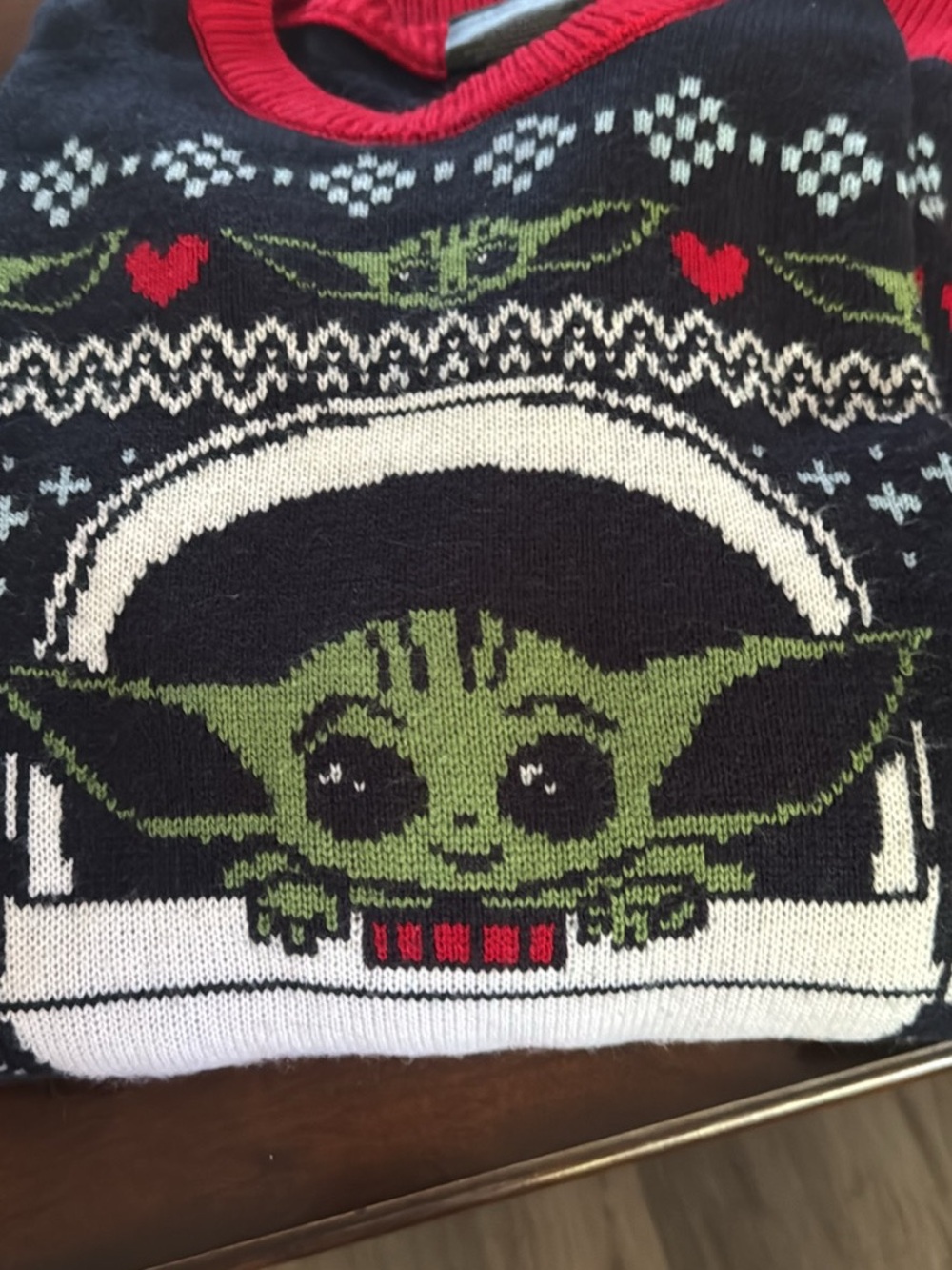Baby Yoda / The Child Knit Holiday Sweater - Green & Black
